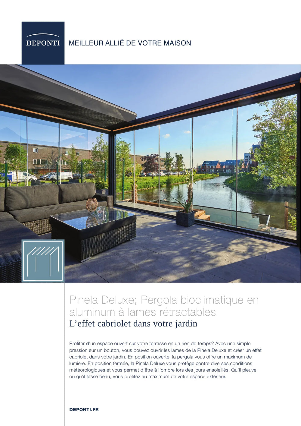 Pinela Deluxe – Pergola bioclimatique aluminium Deponti