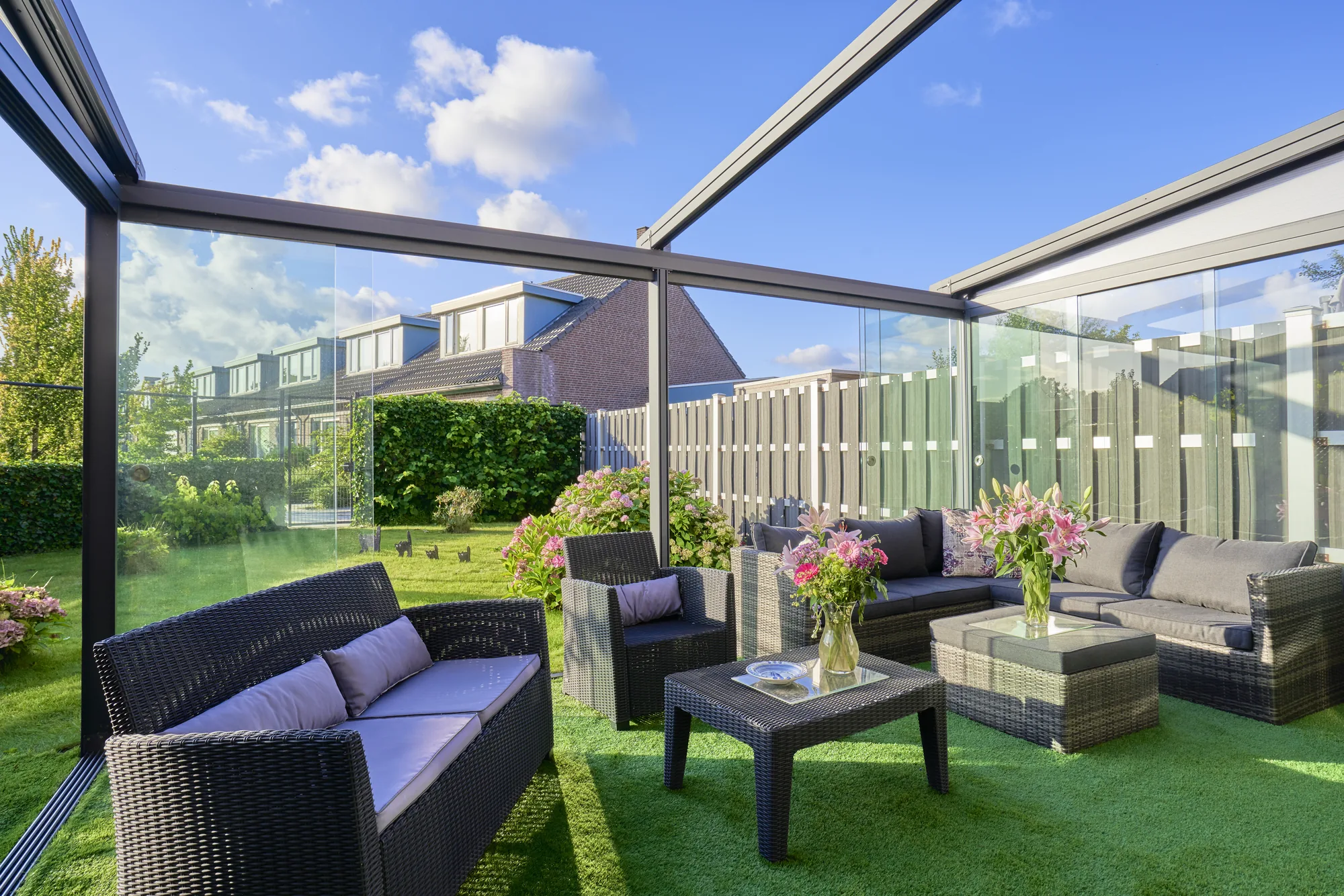 Pergola Verdeca vue d'ensemble sur une terrasse