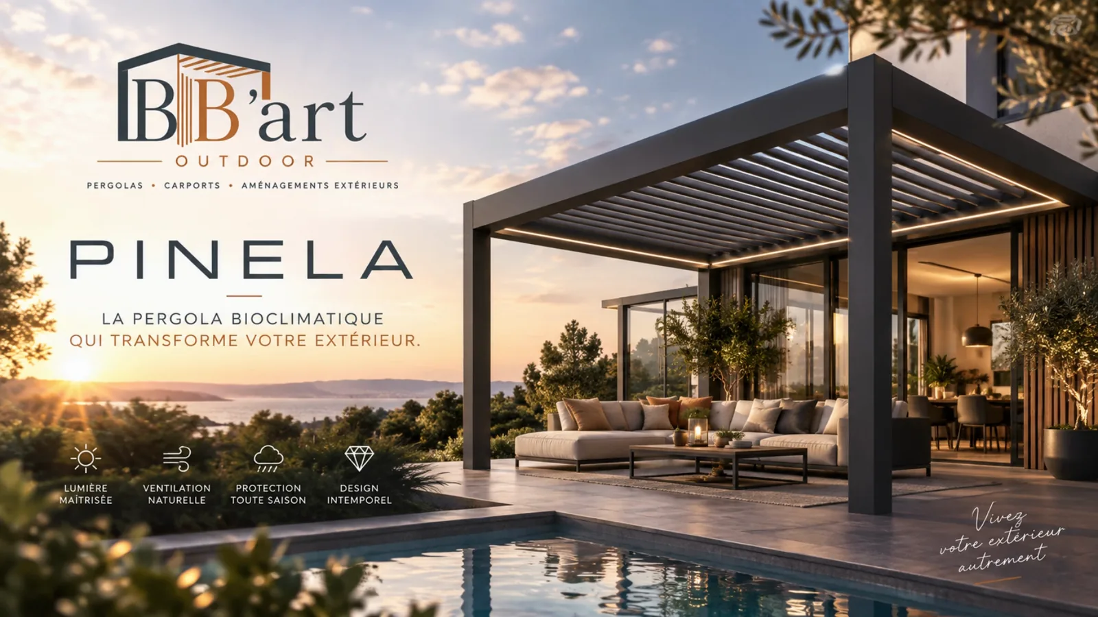 La pergola bioclimatique Pinela