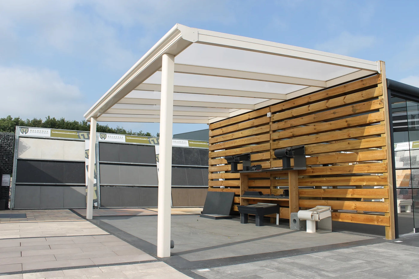 Bosco Blanc crème opale controle solaire — pergola aluminium Deponti