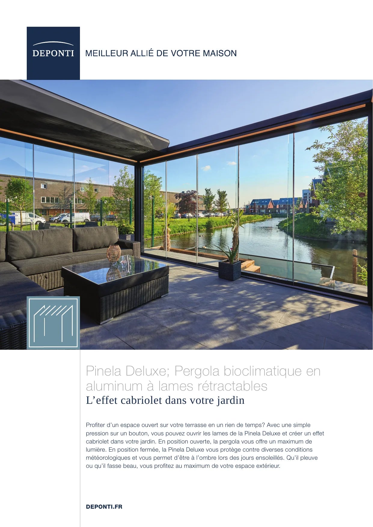 Pinela Deluxe – Pergola bioclimatique aluminium Deponti — pergola aluminium Deponti BB'art Outdoor